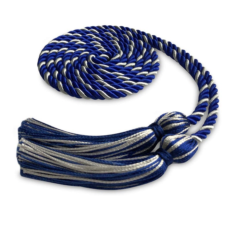Endea Graduation Single Honor Cord Two-Color (Royal Blue/Silver) - Image 1